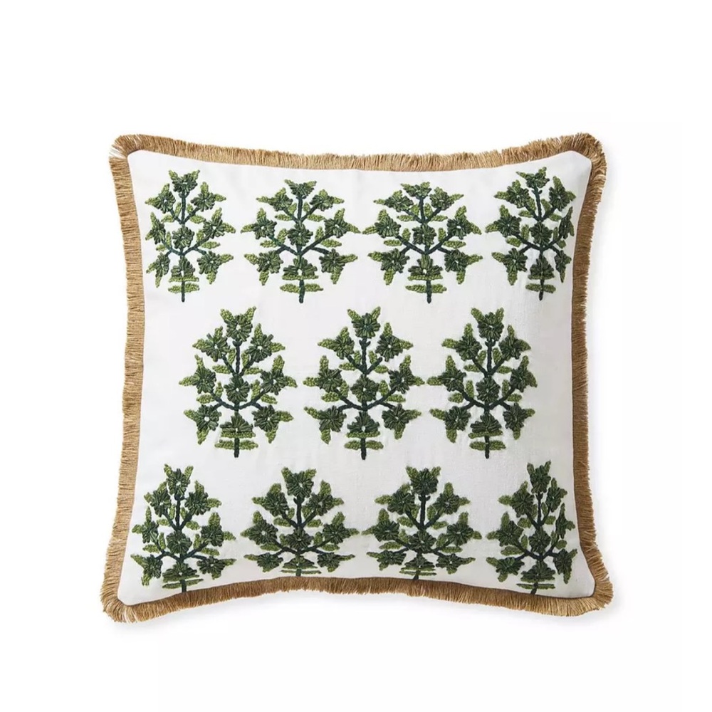 EUc Set of 2 Serena and Lily Morningside Pillow Cover - Sand/Green
